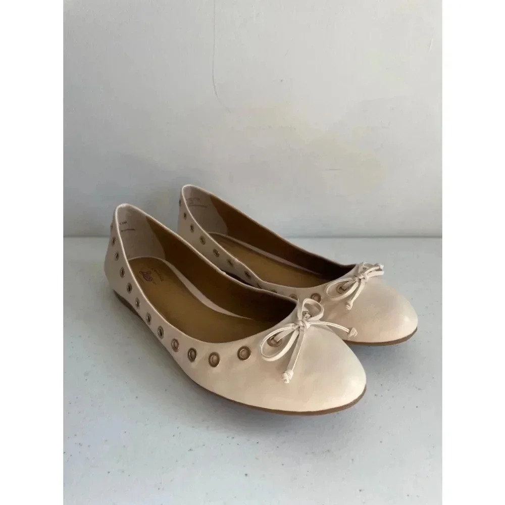 Women's Bass Rachel White Eyelet‎ Ballet Flats Size 9.5 M EUC